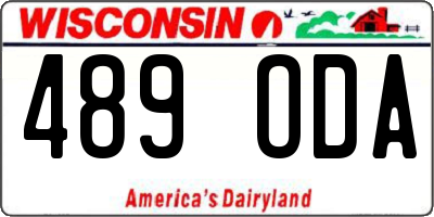 WI license plate 489ODA