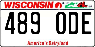 WI license plate 489ODE