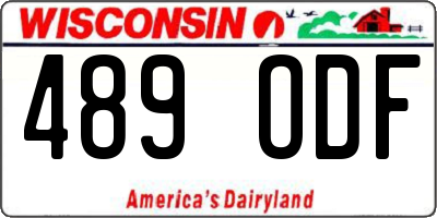 WI license plate 489ODF