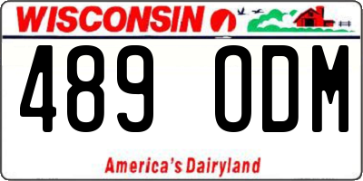 WI license plate 489ODM
