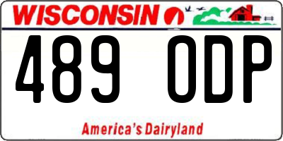 WI license plate 489ODP