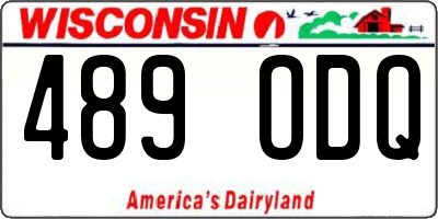 WI license plate 489ODQ