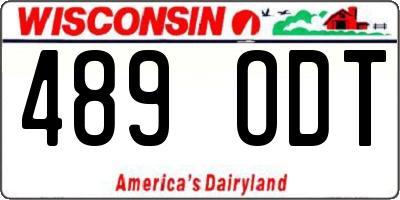 WI license plate 489ODT