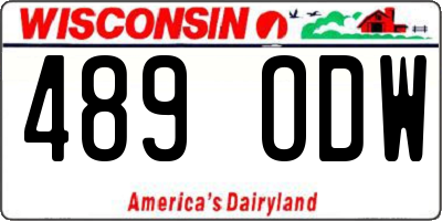 WI license plate 489ODW