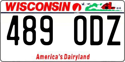WI license plate 489ODZ