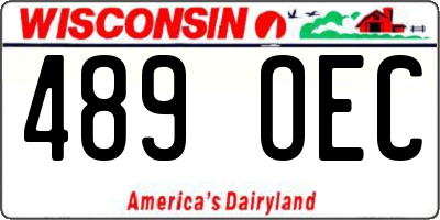 WI license plate 489OEC