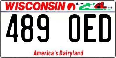 WI license plate 489OED
