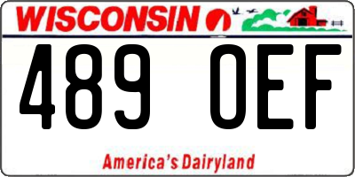 WI license plate 489OEF