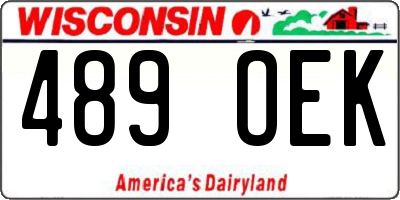 WI license plate 489OEK