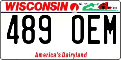 WI license plate 489OEM