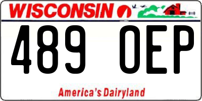 WI license plate 489OEP