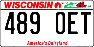 WI license plate 489OET