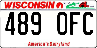 WI license plate 489OFC