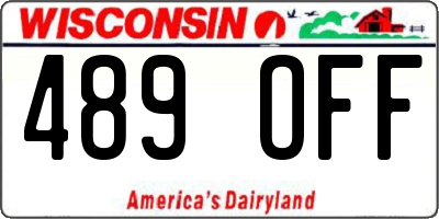 WI license plate 489OFF