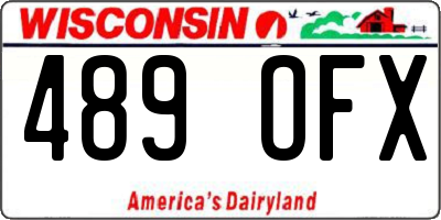 WI license plate 489OFX