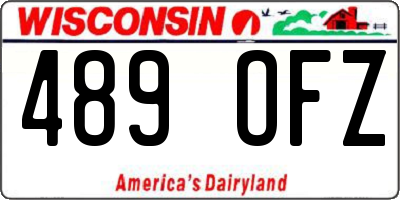 WI license plate 489OFZ