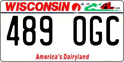 WI license plate 489OGC