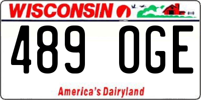 WI license plate 489OGE