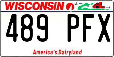 WI license plate 489PFX