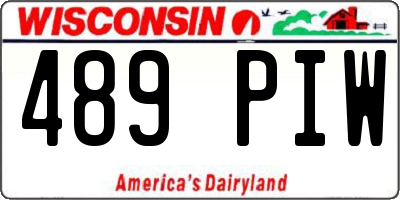 WI license plate 489PIW