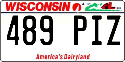 WI license plate 489PIZ
