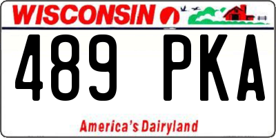 WI license plate 489PKA