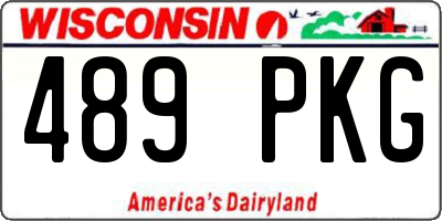 WI license plate 489PKG
