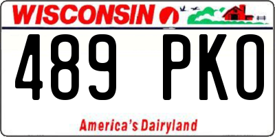 WI license plate 489PKO
