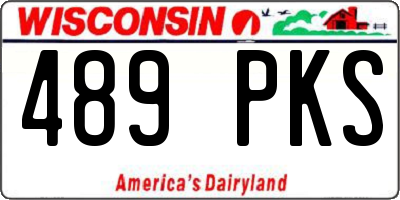WI license plate 489PKS