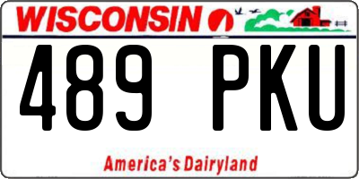 WI license plate 489PKU