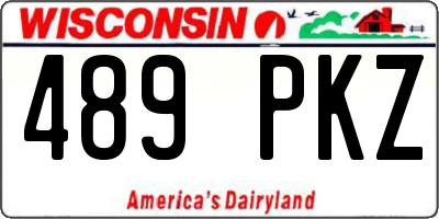 WI license plate 489PKZ