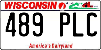 WI license plate 489PLC