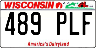 WI license plate 489PLF