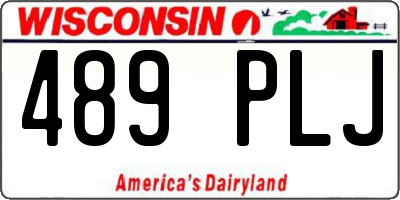 WI license plate 489PLJ