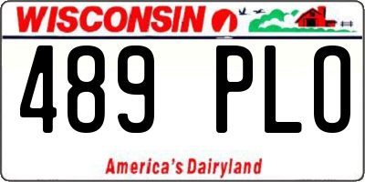 WI license plate 489PLO