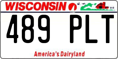 WI license plate 489PLT