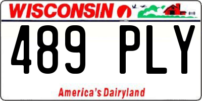 WI license plate 489PLY