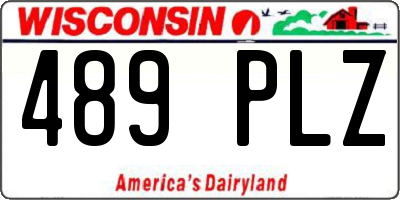 WI license plate 489PLZ