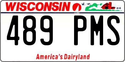 WI license plate 489PMS
