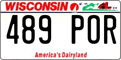WI license plate 489POR