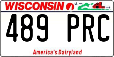 WI license plate 489PRC