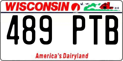 WI license plate 489PTB