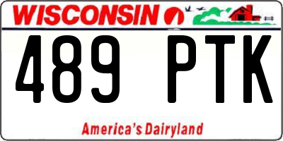 WI license plate 489PTK