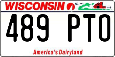 WI license plate 489PTO