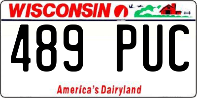 WI license plate 489PUC