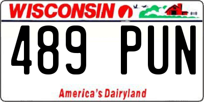 WI license plate 489PUN