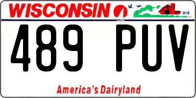WI license plate 489PUV