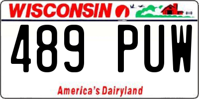 WI license plate 489PUW