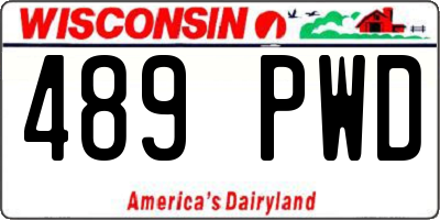 WI license plate 489PWD