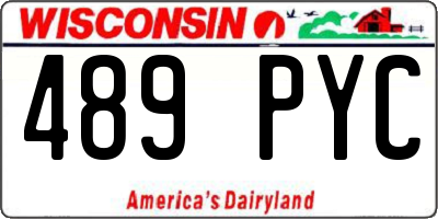 WI license plate 489PYC